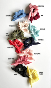 Petite Crepe Knot Scrunchie | Bow Scrunchie | Multiple Colors | Hand Tied-scrunchie-Bardot Bow Gallery-Black-Bardot Bow Gallery