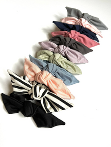 Sweatproof Series | Stretchy Soft Headbands and Scrunchies | Athleisure Accessories | Handmade-Hair Accessories-Bardot Bow Gallery-Black-Petite Knot Scrunchie-Bardot Bow Gallery