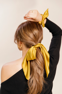 Satin Series Skinny Scarves | Hair Scarf | Neckerchief | Braid Scarf | SIlky Hair Accessories-scarf-Bardot Bow Gallery-Black-Bardot Bow Gallery