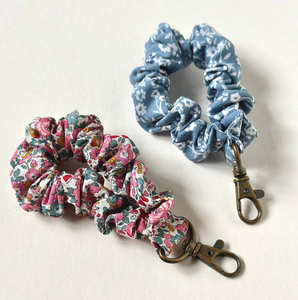Wristlet Scrunchie | Keychain Scrunchie | Assorted Patterns | Made to Order-Wristlet-Bardot Bow Gallery-Forget-Me-Knot-Blue-Bardot Bow Gallery
