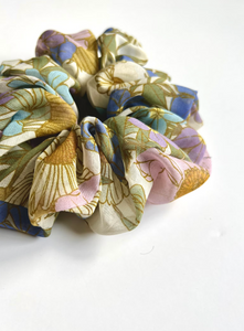 70’s Boho Blooms Floofy Scrunchie | 100% Silk Chiffon | Spring Florals | Jumbo Oversize Scrunchie-scrunchies-Bardot Bow Gallery-Veri Peri-Bardot Bow Gallery