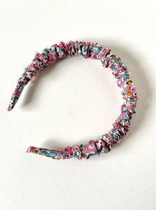 Floral Skinny Scrunchie Headband | Liberty London Cotton | Hard Headband | Luxury Fabric Headband | Made to Order-Headband-Bardot Bow Gallery-Tana Lawn-Bardot Bow Gallery