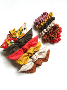 Retro Sweatproof Petite Knot Scrunchie | Stretchy Soft Scrunchies | Athleisure Accessories | Handmade-Scrunchies-Bardot Bow Gallery-Black-Bardot Bow Gallery