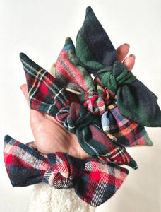 Flannel Series Knot Scrunchies | Cozy Collection | Bow Scrunchies | Plaid Oversize Knot Scrunchies | Fall Hair Accessories | Handmade-scrunchies-Bardot Bow Gallery-Pumpkin Spice-Bardot Bow Gallery