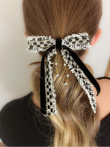 The Tiffany Bow | The Fall Collection | Tweed Bow | Luxury | Handmade to Order | Choose Your Fastener-Bardot Bow Gallery-Medium Barrette-Bardot Bow Gallery