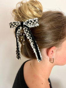 The Tiffany Bow | The Fall Collection | Tweed Bow | Luxury | Handmade to Order | Choose Your Fastener-Bardot Bow Gallery-Medium Barrette-Bardot Bow Gallery