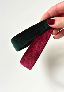 Rich Velour Headband | Hard Headband | Sleek 1” Headband | Handmade in USA-Bardot Bow Gallery-Hunter Green-Bardot Bow Gallery