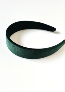 Rich Velour Headband | Hard Headband | Sleek 1” Headband | Handmade in USA-Bardot Bow Gallery-Hunter Green-Bardot Bow Gallery