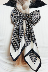 The Crosby Link Silk Scarf | Luxury Silk Scarf | 100% Silk-Bardot Bow Gallery-Black/gold-Bow-Bardot Bow Gallery