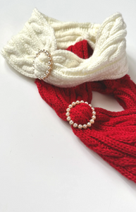 Vintage Pearl Earwarmer Headband | Cable Knit | Soft Headband | Accessories | Handmade in USA-Bardot Bow Gallery-White-Bardot Bow Gallery