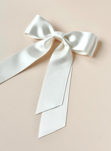 The Iris Bow | Silk Satin Bridal Bow | White Bridal Bow | Special Occassion Bow | Luxury Hair Piece-Bardot Bow Gallery-Small Alligator Clip-Bardot Bow Gallery