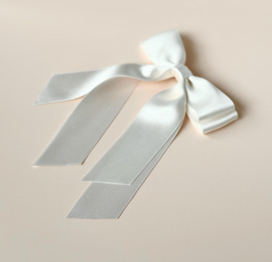 The Iris Bow | Silk Satin Bridal Bow | White Bridal Bow | Special Occassion Bow | Luxury Hair Piece-Bardot Bow Gallery-Small Alligator Clip-Bardot Bow Gallery