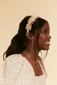 Ruffle Headband | Petersham Grosgrain Ribbon | Gathered by Hand | Luxury Designer Headband | Made to Order-Headbands-Bardot Bow Gallery-Black-Bardot Bow Gallery