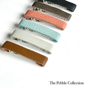 Petite Leather Clip Set | Choose a Color Pallet | Alligator Clip Set | Gift for Her | Made to Order-Hair Pins, Claws & Clips-Bardot Bow Gallery-Pebbled-Bardot Bow Gallery