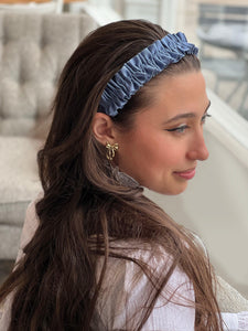 Ruffle Headband | Petersham Grosgrain Ribbon | Gathered by Hand | Luxury Designer Headband | Made to Order-Headbands-Bardot Bow Gallery-Black-Bardot Bow Gallery