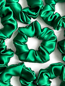Emerald Liberty Silk Oversize Scrunchie-Bardot Bow Gallery-Bardot Bow Gallery
