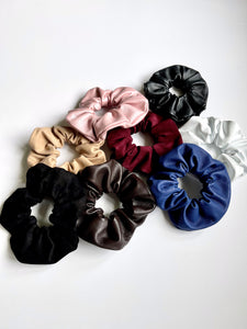 Luxe Leather Oversize Scrunchie-Bardot Bow Gallery-Chocolate (shiny)-Bardot Bow Gallery