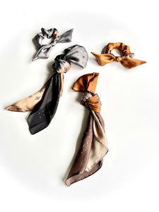 Satin Series Medallion Scarf-Scarves-Bardot Bow Gallery-Bronze-Bardot Bow Gallery