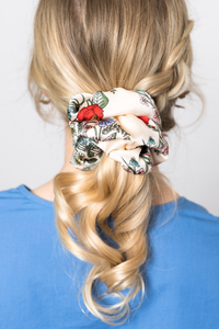 Ruffle Silk Series Scrunchie | Silky Satin Chiffon | Luxury Designer Hair Scrunchies | Handmade-scrunchie-Bardot Bow Gallery-Floral-Bardot Bow Gallery